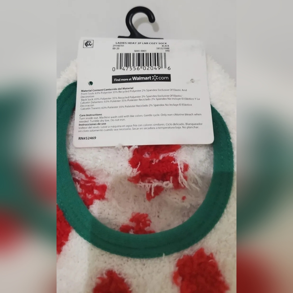 Women's 2 Pairs of Holiday Time Christmas Ballerina Socks Size 4-10